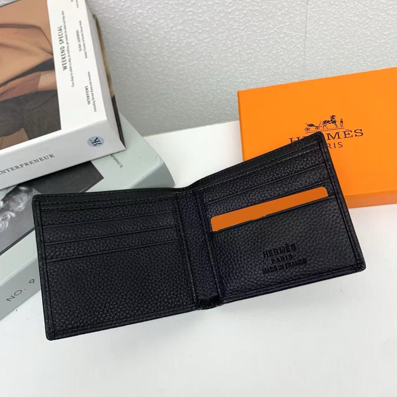 Hermes Compact Leather Wallet