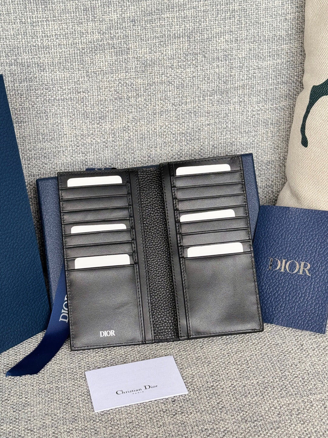 CD Saddle Long Vetical Wallet Leather