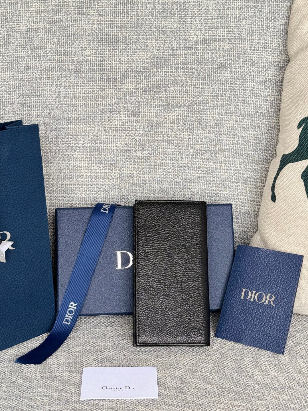 CD Saddle Long Vetical Wallet Leather