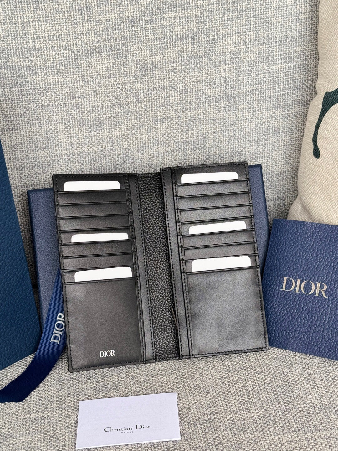 CD Saddle Long Verticle Wallet Jacquard