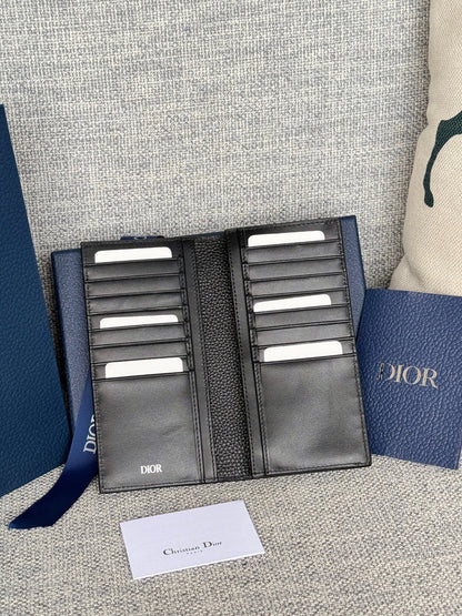 CD Saddle Long Vetical Wallet Leather