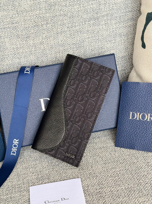 CD Saddle Long Verticle Wallet Jacquard