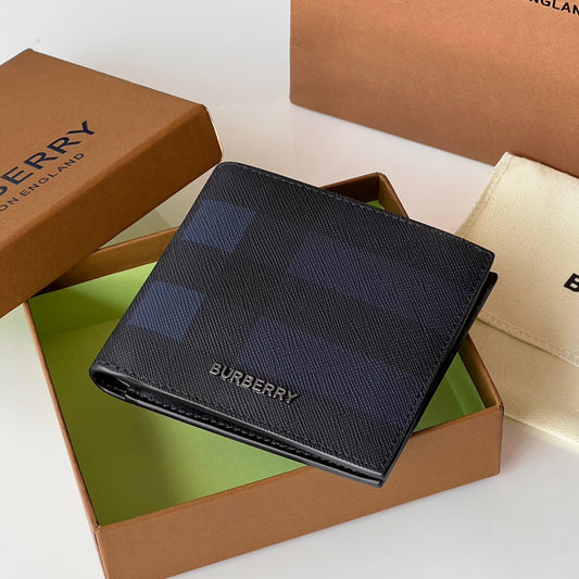 Burberry Check Wallet Blue