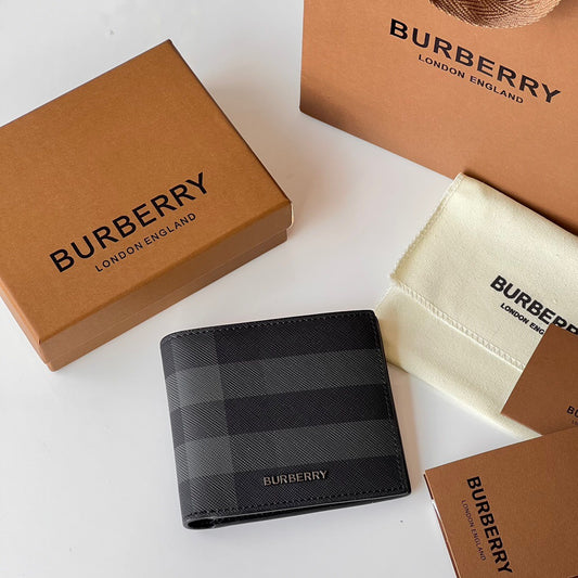 Burberry Check Wallet Grey